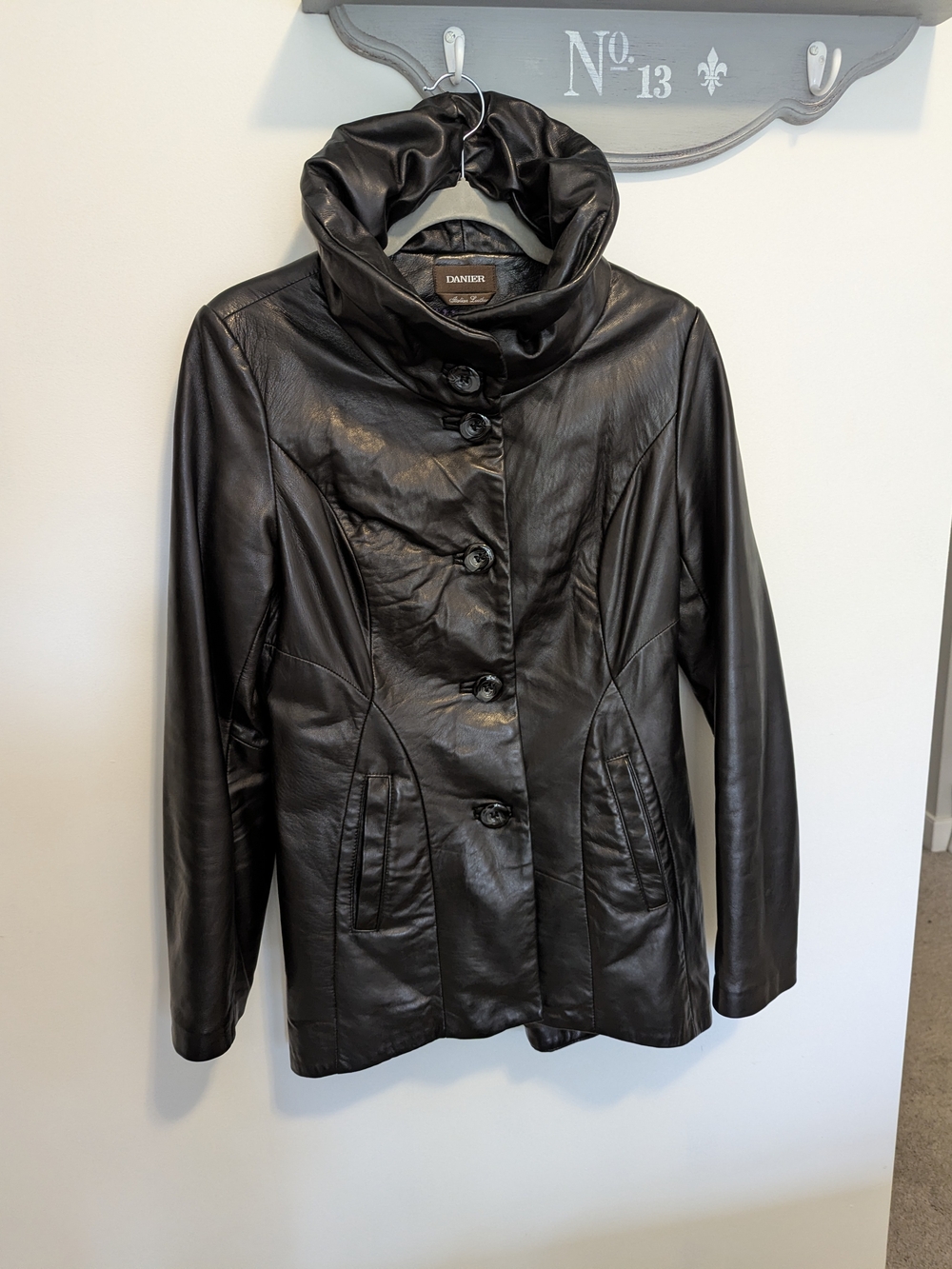 Danier Leather Button-Front Jacket with Collar